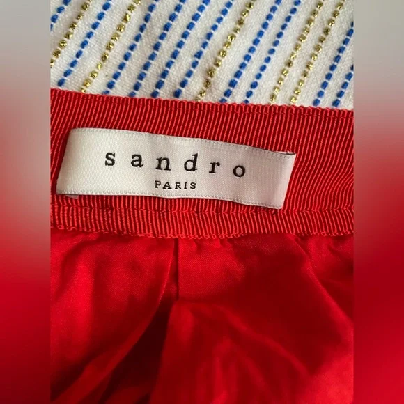 Sandro Mid-length Lace Skirt Red Sz 2 - Picture 7 of 13